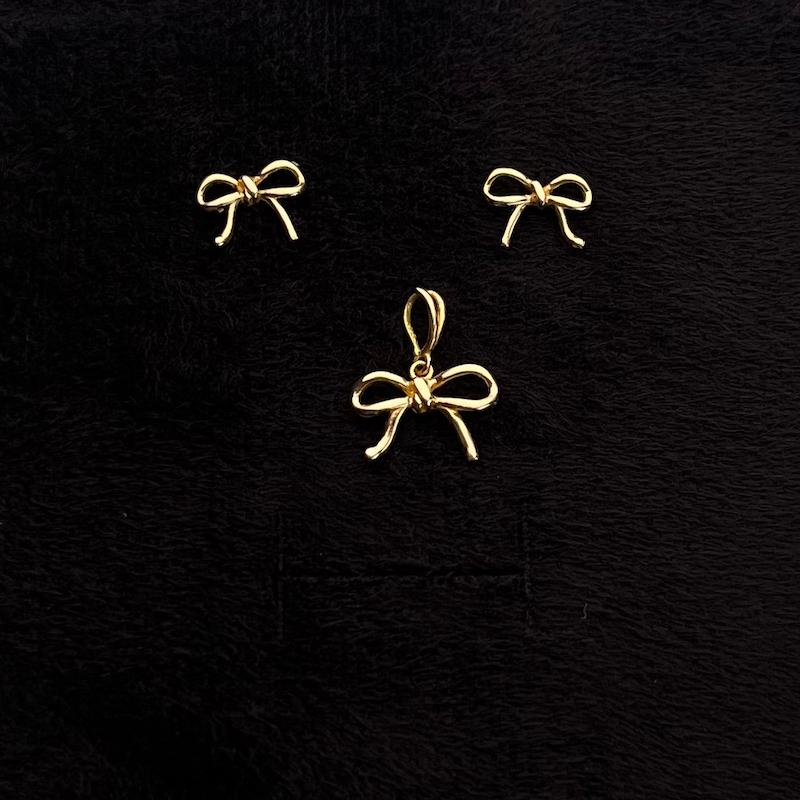 نیم ست طلا ۱۸ عیار مجد - نازگل کد 15 مندی گلد