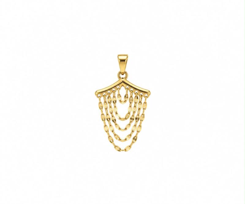 آویز زنانه طلا ۱۸ عیار پلاک شرابه ای گالری طلای تاج