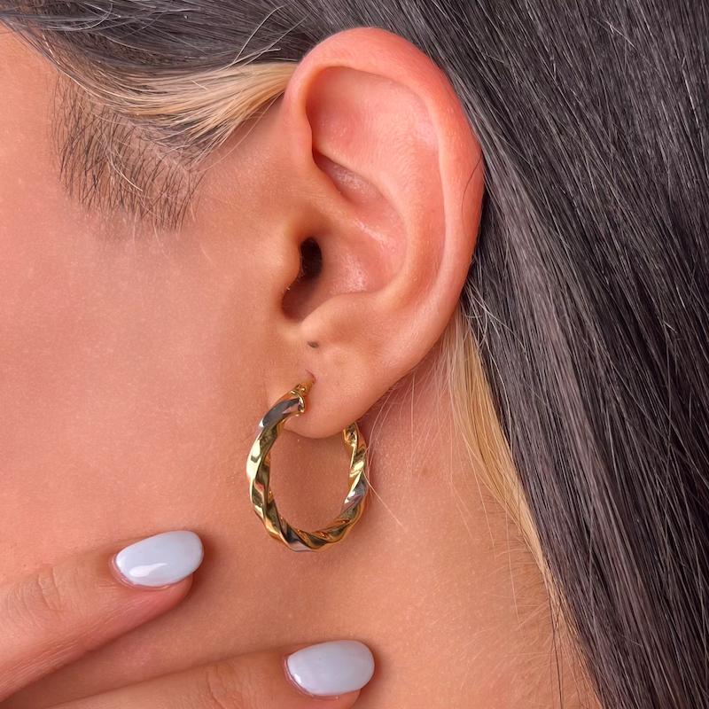 گوشواره طلا ۱۸ عیار هوپ متوسط مندی گلد