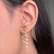 گوشواره طلا ۱۸ عیار آراد - میخی شرابه ای مندی گلد