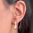 گوشواره طلا ۱۸ عیار وفا - کلیپسی کسر سنگ شده کندی کد 6 مندی گلد