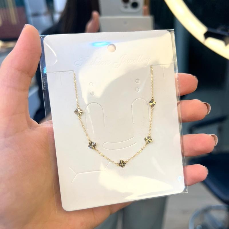 گردنبند زنانه طلا ۱۸ عیار ونکلیف ۵ گل گالری طلای ایرانه