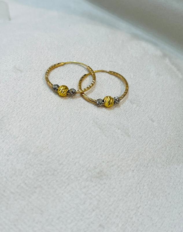 گوشواره زنانه طلا ۱۸ عیار حلقه ای جواهری دشتی