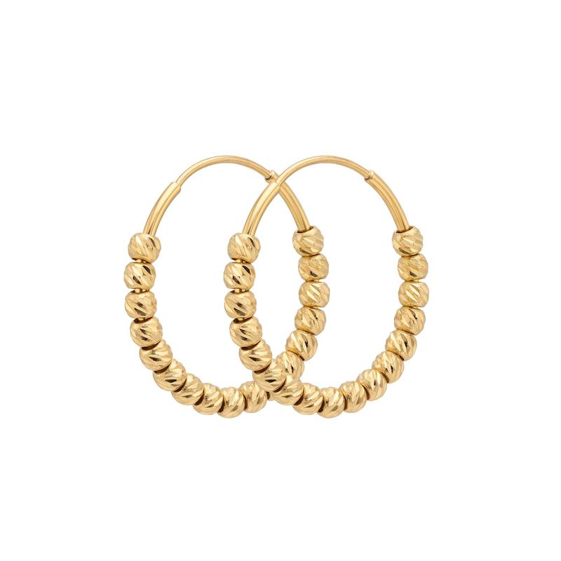 گوشواره زنانه طلا ۱۸ عیار حلقه ای جواهری دشتی