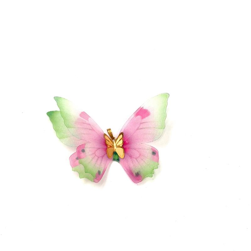 آویز زنانه طلا ۱۸ عیار پروانه پارچه ای گالری یگانه