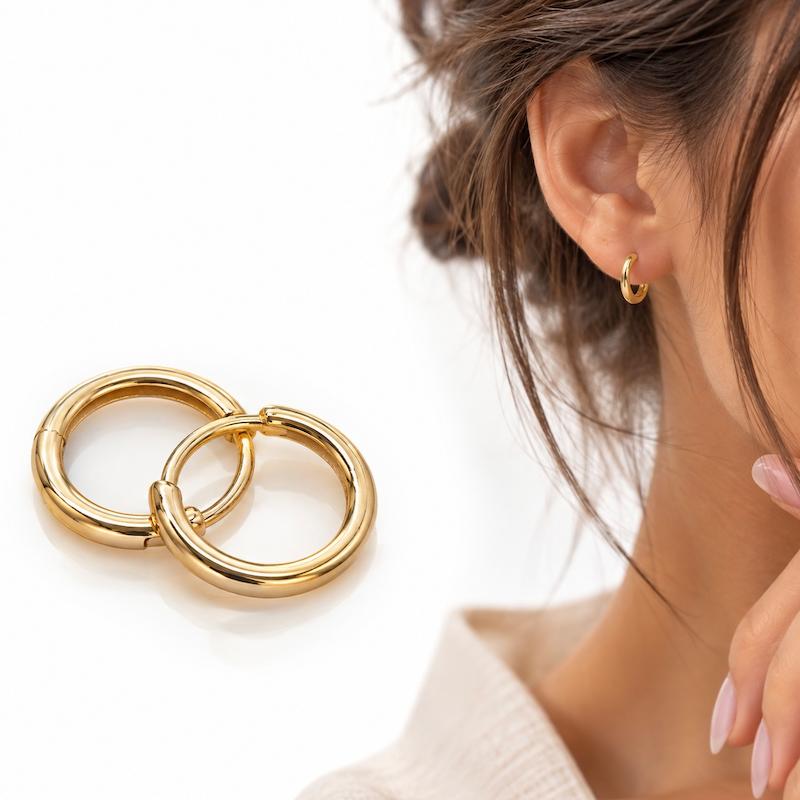 گوشواره طلا ۱۸ عیار گوشواره حلقه ای گالری زرنوش