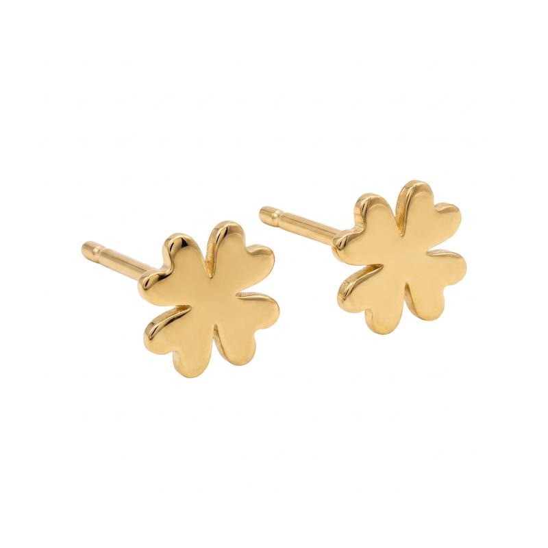 گوشواره زنانه طلا ۱۸ عیار گوشواره میخی شبدر گالری یگانه