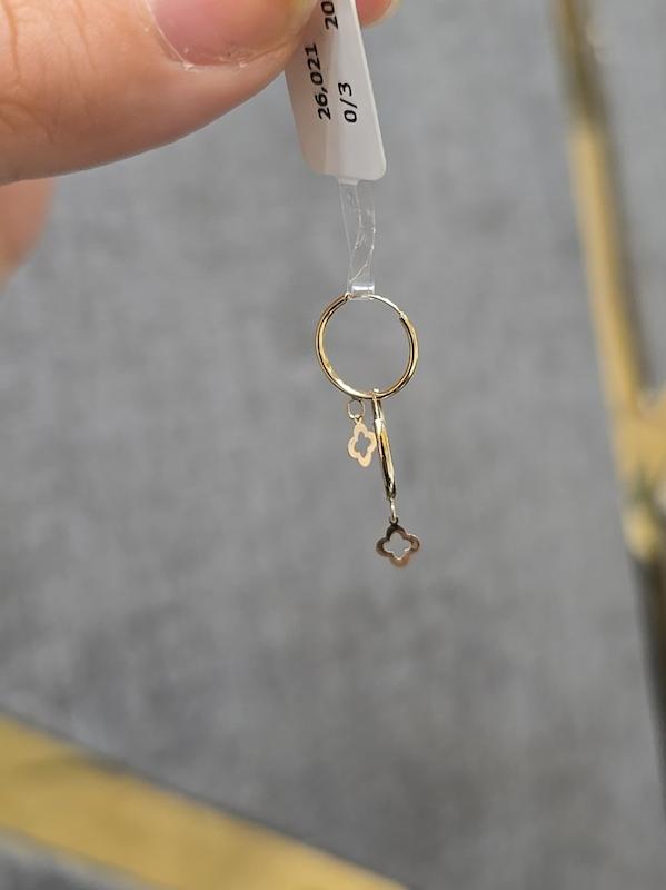 گوشواره زنانه طلا ۱۸ عیار تک ونکلیف گالری طلا تیدامد