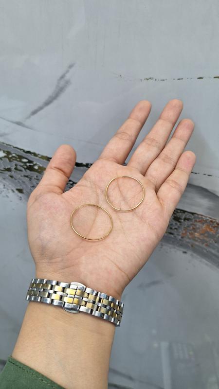 گوشواره زنانه طلا ۱۸ عیار حلقه ای بزرگ گالری طلا دلبرانه