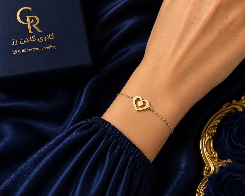 دستبند زنانه طلا ۱۸ عیار ماکان گالری گلدن رز