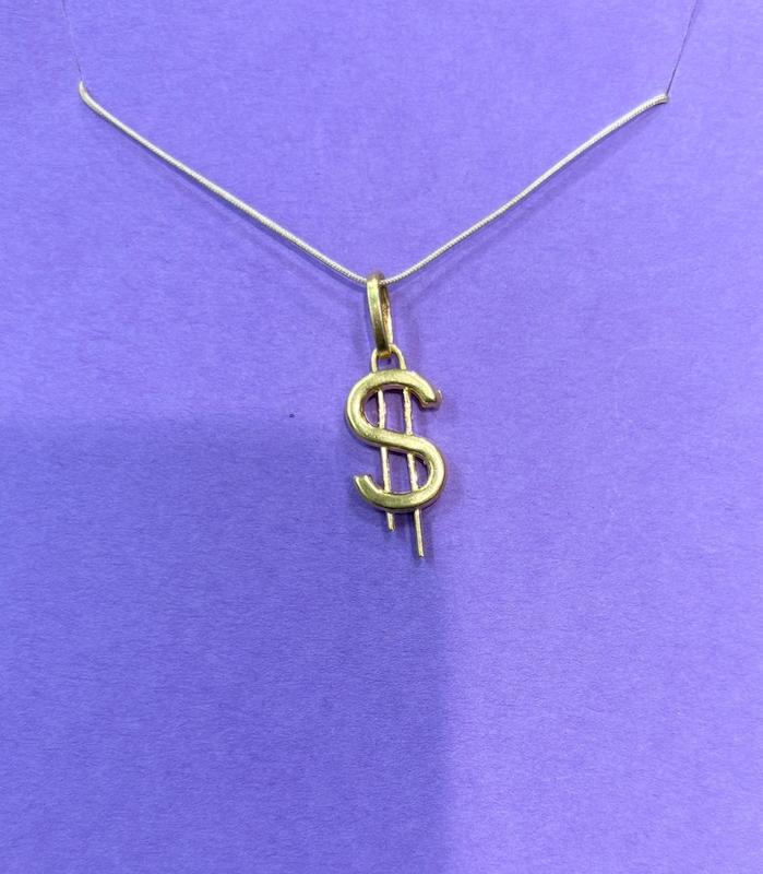 آویز طلا ۱۸ عیار پلاک دلار بدون اجرت گالری طلای فلور گالری طلای فلور