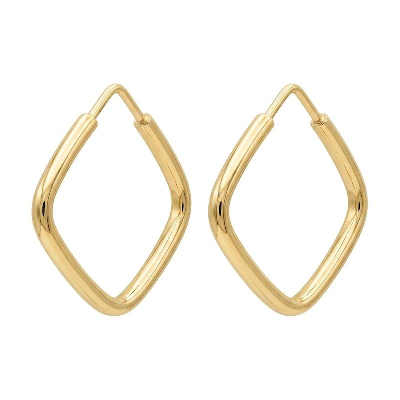 گوشواره زنانه طلا ۱۸ عیار گوشواره حلقه ای مربع سیِلو گلد
