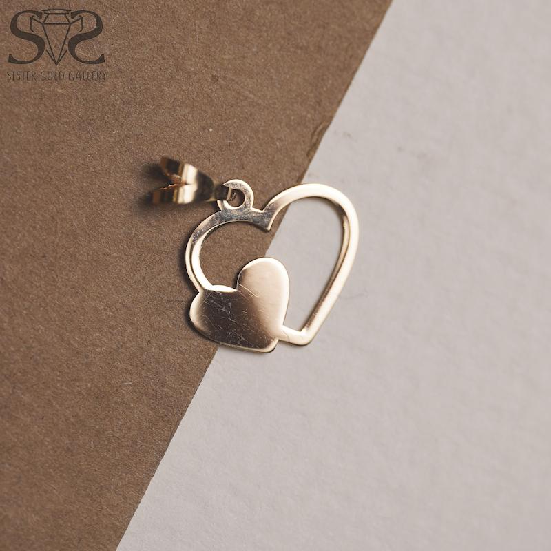 آویز زنانه طلا ۱۸ عیار پلاک طلا قلب پر و خالی کد s-2747 گالری طلا سیستر