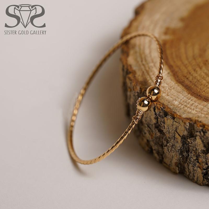 بنگل زنانه طلا ۱۸ عیار دستبند طلا بنگل یورمن کد s-2844 گالری طلا سیستر