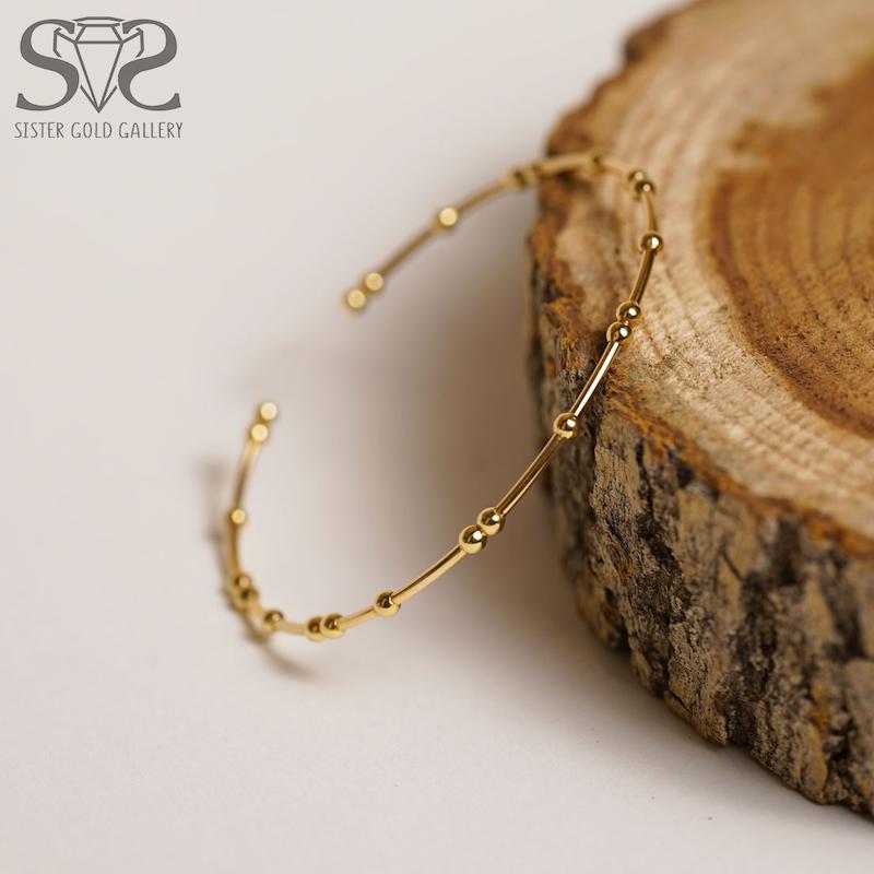 دستبند زنانه طلا ۱۸ عیار دستبند طلا بنگل گوی کد s-1588 گالری طلا سیستر