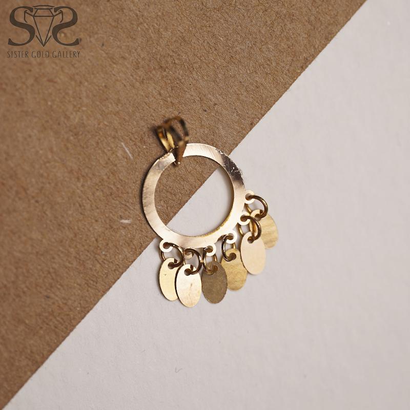 آویز زنانه طلا ۱۸ عیار پلاک طلا لیزری دایره روکو بیضی کد s-2667 گالری طلا سیستر