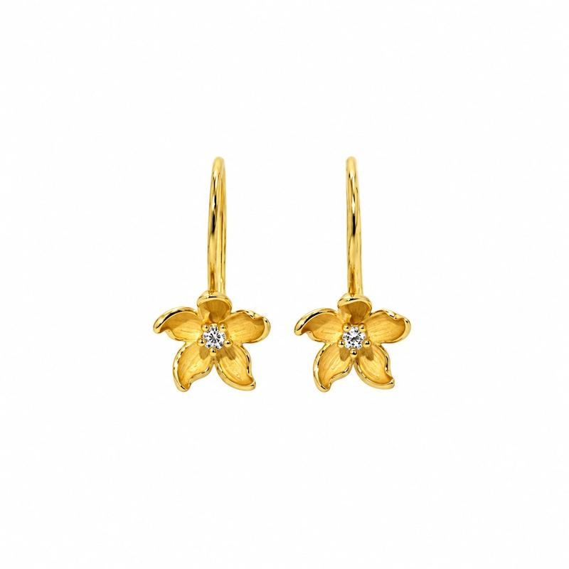 گوشواره زنانه طلا ۱۸ عیار گوشواره لیلیوم گالری طلای آدو