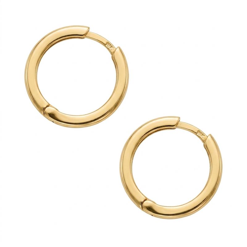 گوشواره زنانه طلا ۱۸ عیار گوشواره اسپورت حلقه ای آینه ای ( شرکتی ) قفل چفتی گالری طلای تدریسی