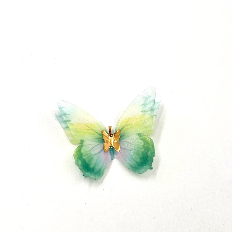 آویز زنانه طلا ۱۸ عیار پروانه پارچه ای گالری یگانه