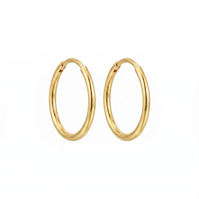 گوشواره بچگانه طلا ۱۸ عیار گوشواره حلقه ساده گالری طلای تدریسی