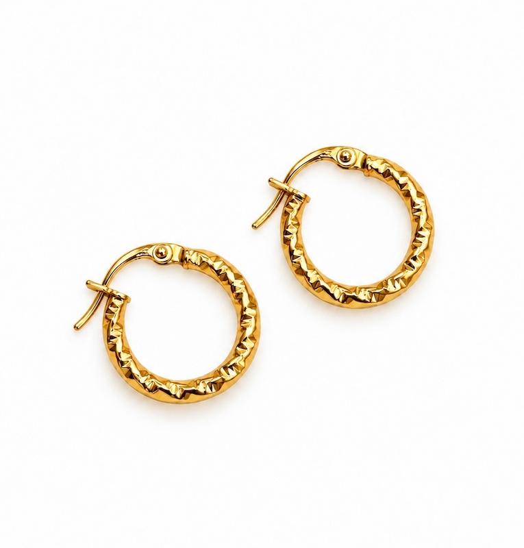 گوشواره زنانه طلا ۱۸ عیار گوشواره لوکس چکشی گالری طلای الهه