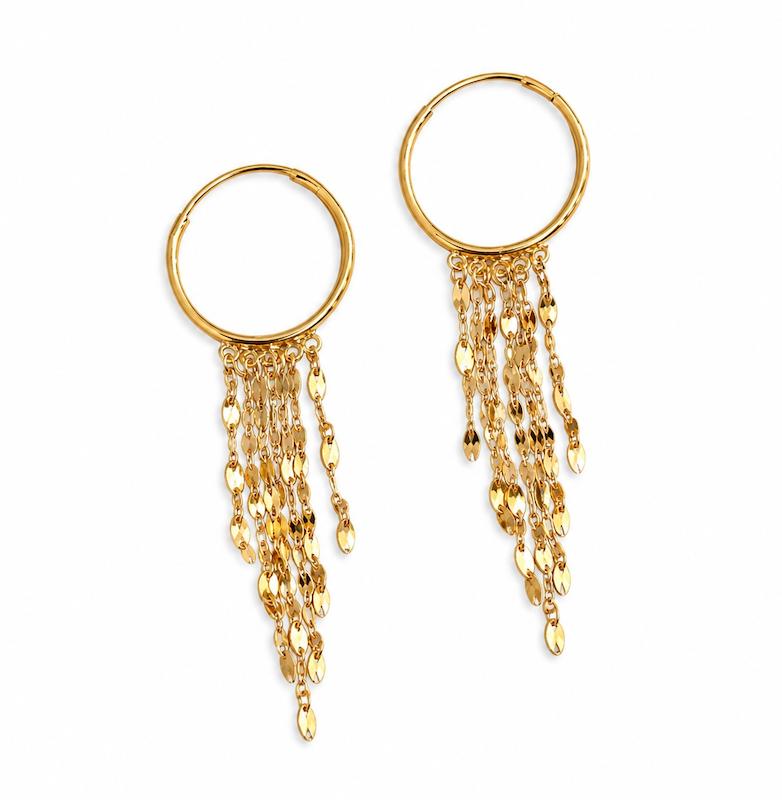 گوشواره زنانه طلا ۱۸ عیار گوشواره لوکس شرابه ای گالری طلای الهه