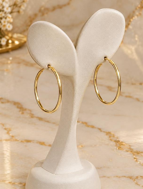 گوشواره بچگانه طلا ۱۸ عیار گوشواره حلقه ای بچگانه ذهب الشیخ _  GOLD ALSHEIKH