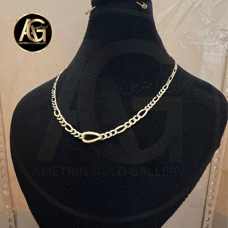 گردنبند طلا ۱۸ عیار گردنیند فیگارو کونیک گالری آمترین