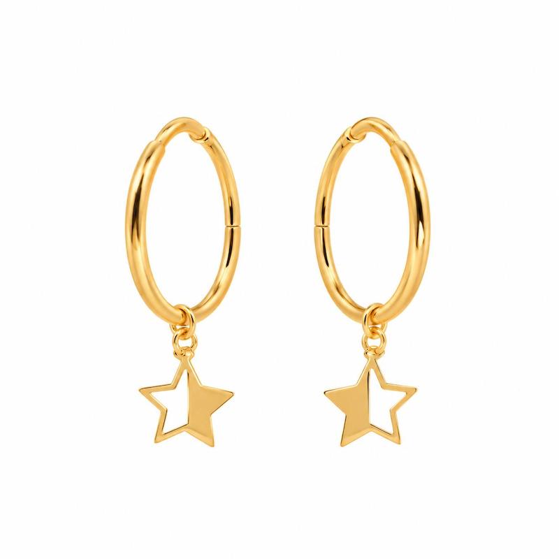 گوشواره طلا ۱۸ عیار شرابه‌ای ستاره سانل گلد