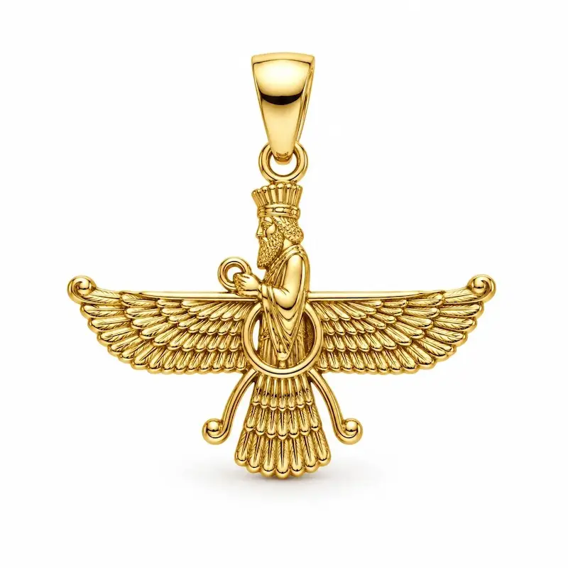 آویز طلا ۱۸ عیار مدل فروهر اپال گلدگالری