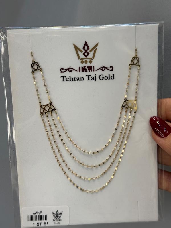 گردنبند طلا ۱۸ عیار اقتصادی ترکیبی استار(تهران تاج) طلای حسامی