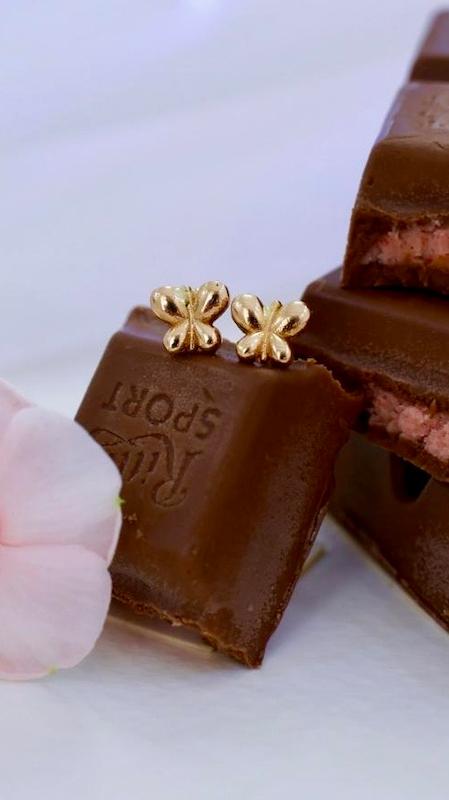 گوشواره بچگانه طلا ۱۸ عیار گوشواره پروانه ای رزنتال