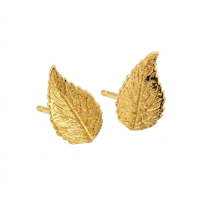 گوشواره زنانه طلا ۱۸ عیار گوشواره برگ گالری طلای فام