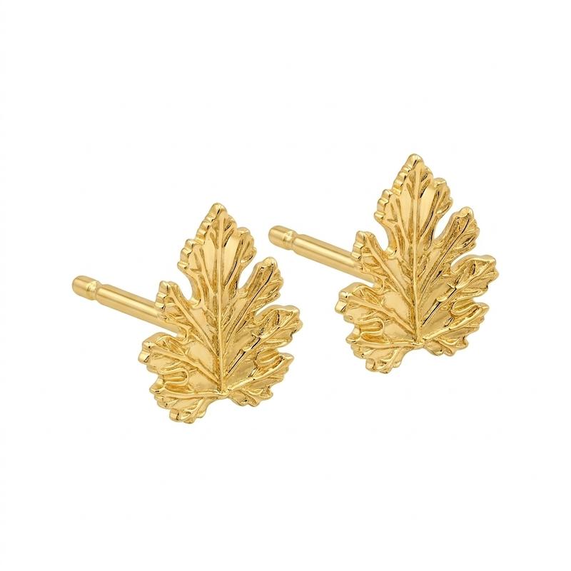 گوشواره زنانه طلا ۱۸ عیار گوشواره برگ گالری طلای فام