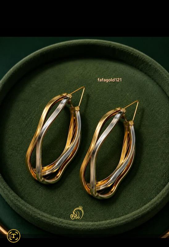 گوشواره زنانه طلا ۱۸ عیار گوشواره حلقه ای فافاگلد121