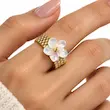 انگشتر زنانه طلا ۱۸ عیار انگشتر رولکس و گل سفید لوکس ایلی گالری