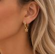 گوشواره زنانه طلا ۱۸ عیار گوشواره حلقه ای پولکی طرح ستاره ( الهه گلد ) گالری الهه گلد