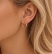 گوشواره زنانه طلا ۱۸ عیار گوشواره حلقه ای هندسی ( الهه گلد ) گالری الهه گلد