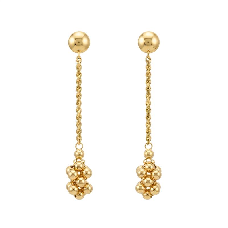 گوشواره زنانه طلا ۱۸ عیار گوشواره طنابی انگوری گالری طلای صحرا