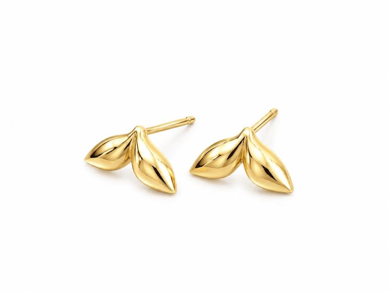 گوشواره زنانه طلا ۱۸ عیار گوشواره دم وال طلای نیاکی