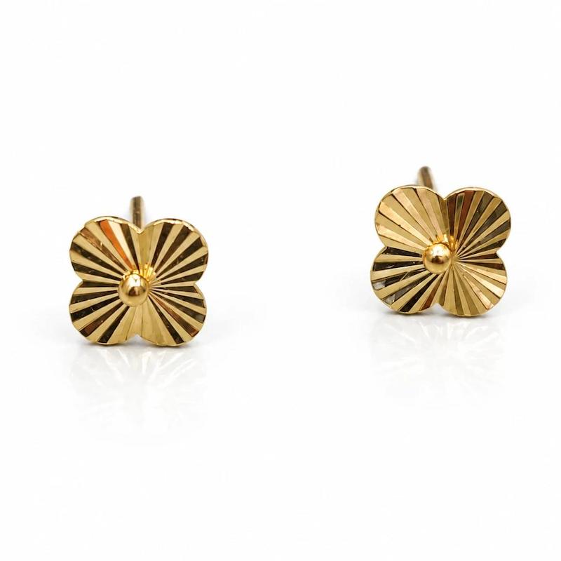 گوشواره طلا ۱۸ عیار ونکلیف تراش مینیمال بسیار سبک اقتصادی اپال گلدگالری