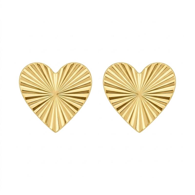 گوشواره زنانه طلا ۱۸ عیار قلبی گالری طلای ایرانه