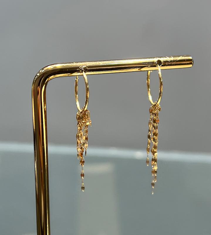 گوشواره زنانه طلا ۱۸ عیار گوشواره شرابه ای گالری الهه گلد