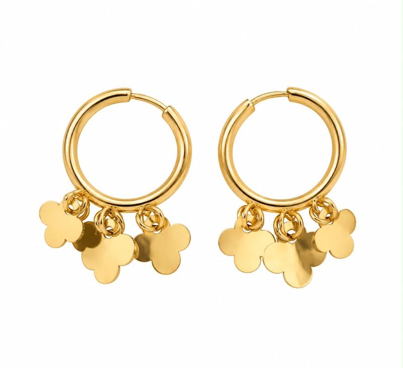 گوشواره زنانه طلا ۱۸ عیار گوشواره سکه ای ونکلیف گالری طلای تاج