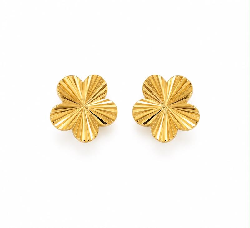 گوشواره زنانه طلا ۱۸ عیار گوشواره میخی فلاور گالری طلای تاج