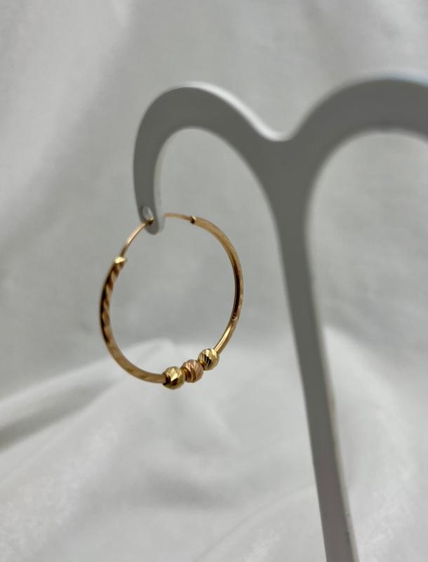 گوشواره زنانه طلا ۱۸ عیار گوشواره حلقه ای گوی دار گالری فرشته