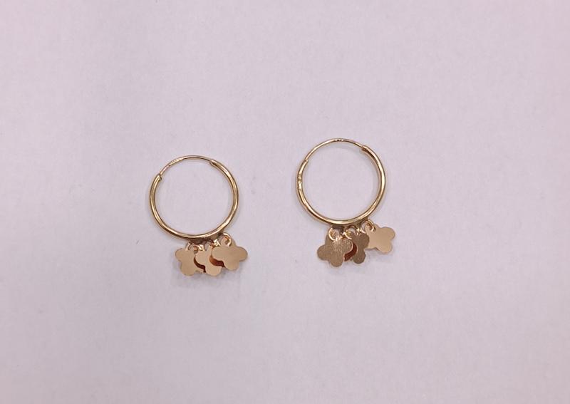 گوشواره طلا ۱۸ عیار حلقه ای ونکلیف اپال گلدگالری