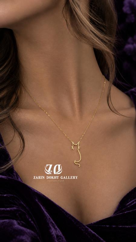 گردنبند زنانه طلا ۱۸ عیار گردنبند گربه طلا گردنبند پیشی گالری زَرین دُخت