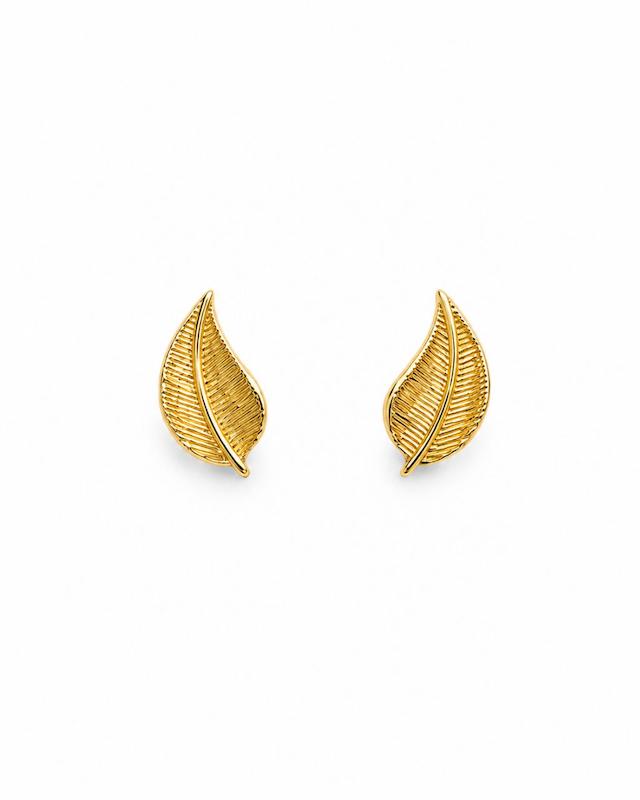 گوشواره زنانه طلا ۱۸ عیار گوشواره برگ گالری طلای مدهوش