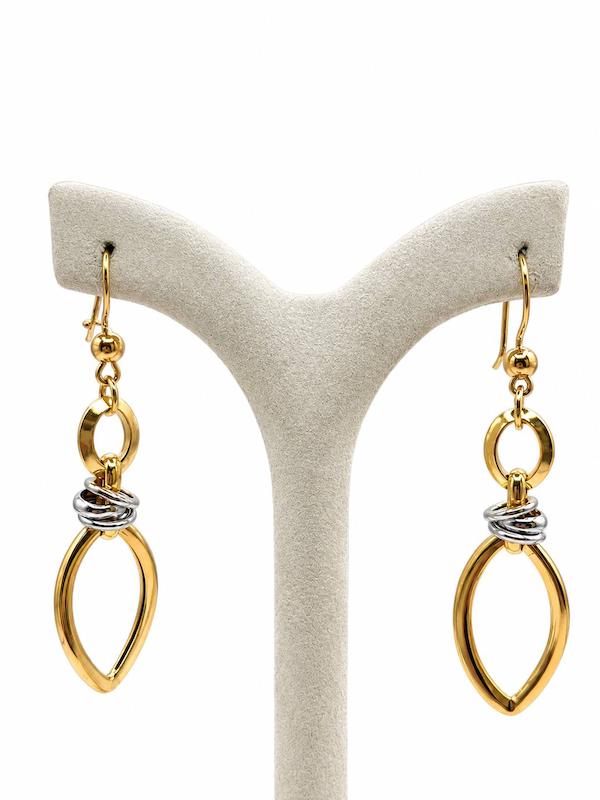 گوشواره زنانه طلا ۱۸ عیار گوشواره اسپرت آینه ای گالری کیمیا